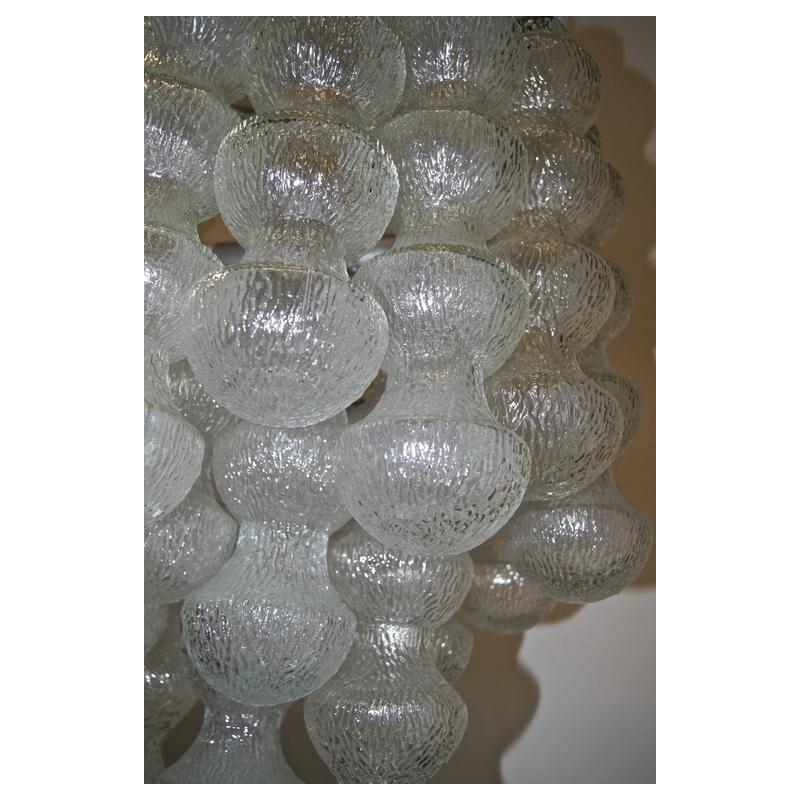 Large layered bubble glass chandelier - 1960s