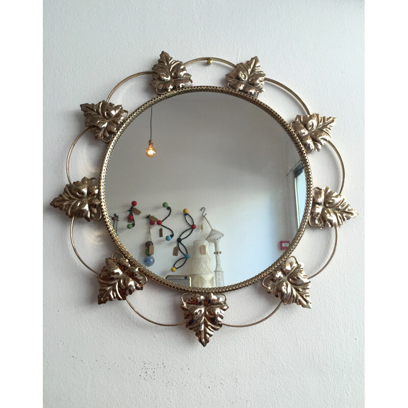 Flower-shaped vintage mirror - 1950s