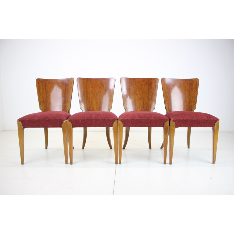 Set of 4 vintage dining chairs H-214 by Jindrich Halabala for Up Závody, 1957