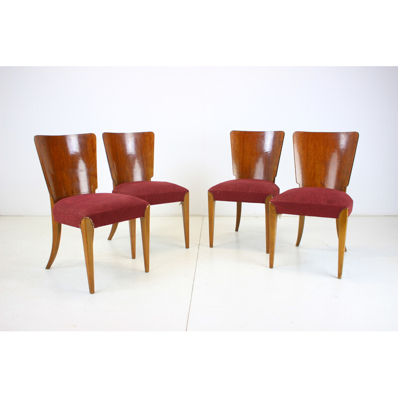 Set of 4 vintage dining chairs H-214 by Jindrich Halabala for Up Závody, 1957