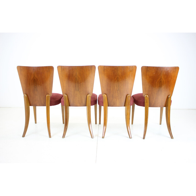 Conjunto de 4 cadeiras de jantar vintage H-214 por Jindrich Halabala para Up Závody, 1957