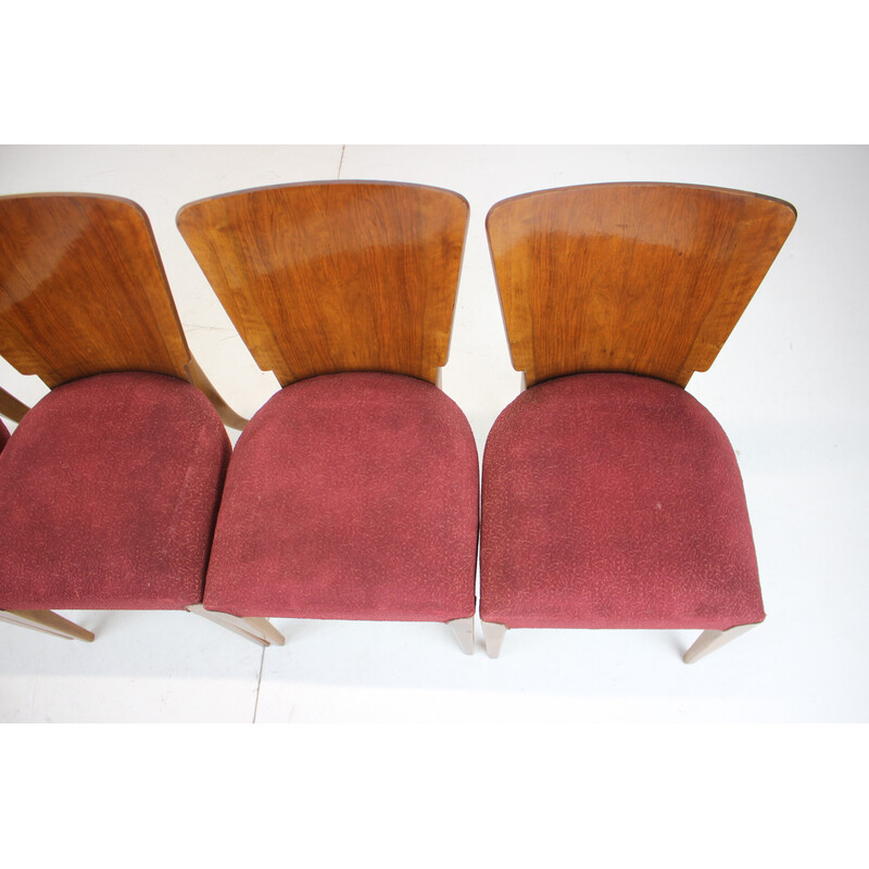 Ensemble de 4 chaises vintage H-214 de Jindrich Halabala pour Up Závody, 1957