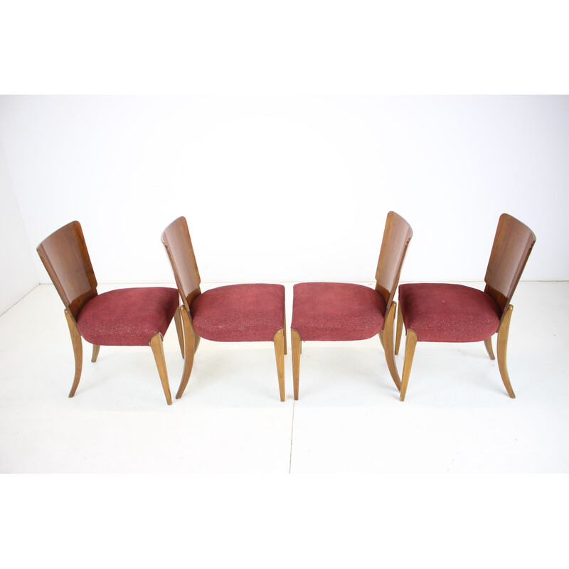 Set of 4 vintage dining chairs H-214 by Jindrich Halabala for Up Závody, 1957