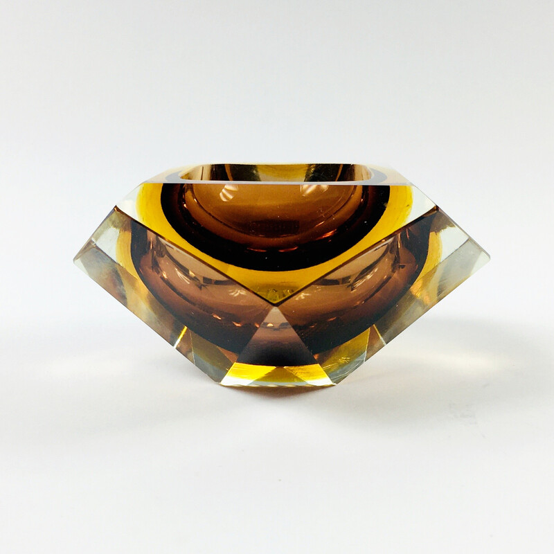 Vintage Murano glass Sommerso ashtray by Flavio Poli for Seguso, Italy 1960s