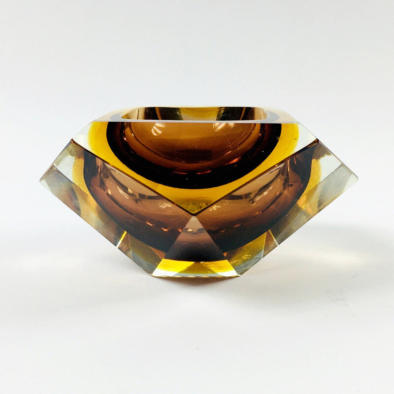 Vintage Murano glass Sommerso ashtray by Flavio Poli for Seguso, Italy 1960s