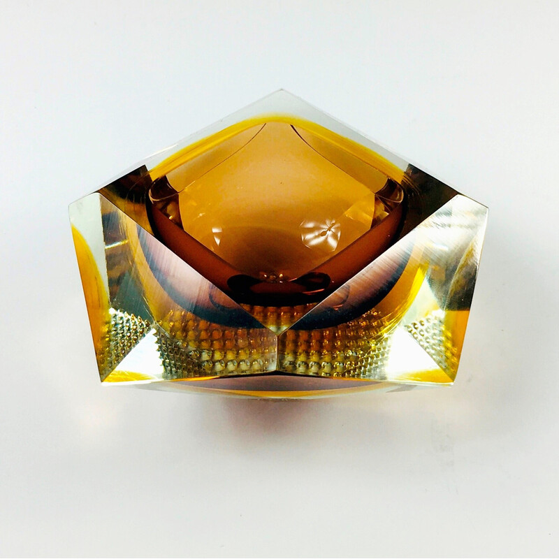 Vintage Murano glass Sommerso ashtray by Flavio Poli for Seguso, Italy 1960s