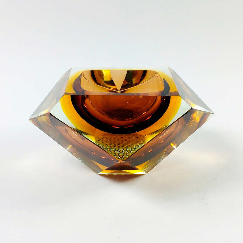 Vintage Murano glass Sommerso ashtray by Flavio Poli for Seguso, Italy 1960s