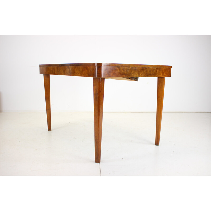 Vintage walnut dining set by Jindrich Halabala, Czechoslovakia 1957