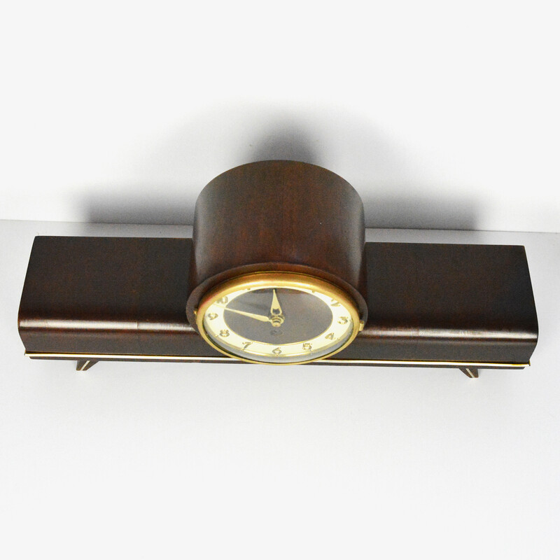 Relógio de lareira modernista Vintage por Zella-Mehis, Alemanha Anos 60