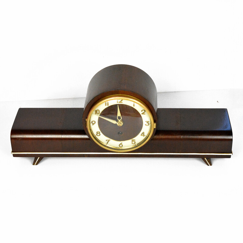 Relógio de lareira modernista Vintage por Zella-Mehis, Alemanha Anos 60