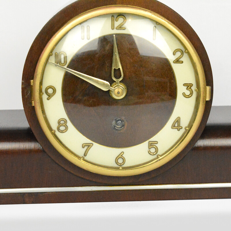 Horloge de cheminée moderniste vintage de Zella-Mehis, Allemagne 1960