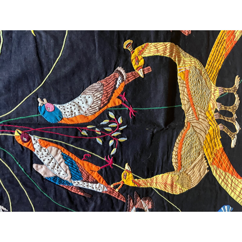 Vintage-Wandteppich aus Indras Garn mit Vogeldekor, 1970