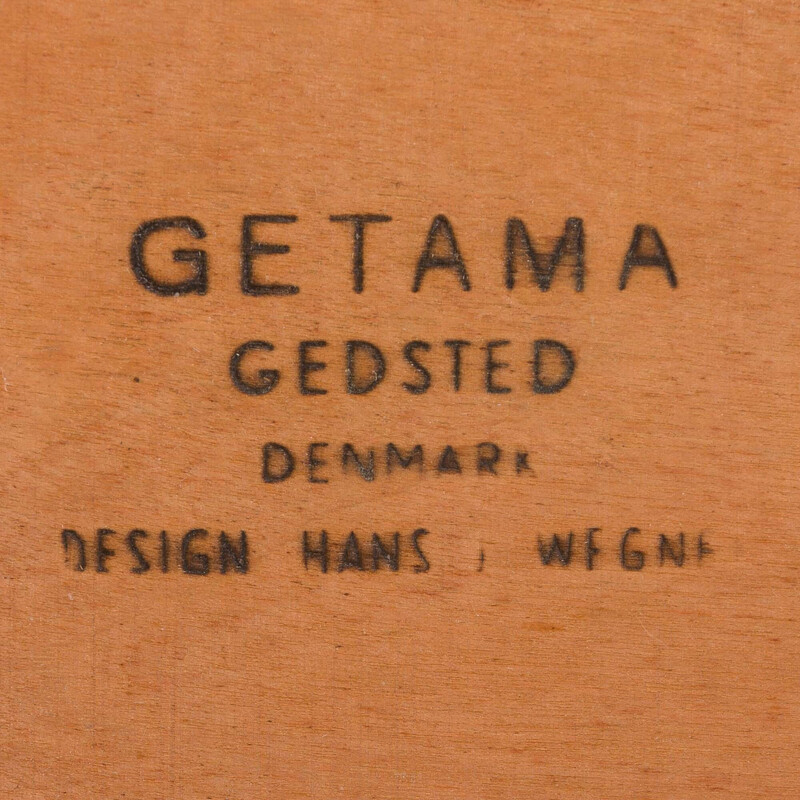 Teca vintage e cama de rotim por Hans Wegner para Getama, década de 1960