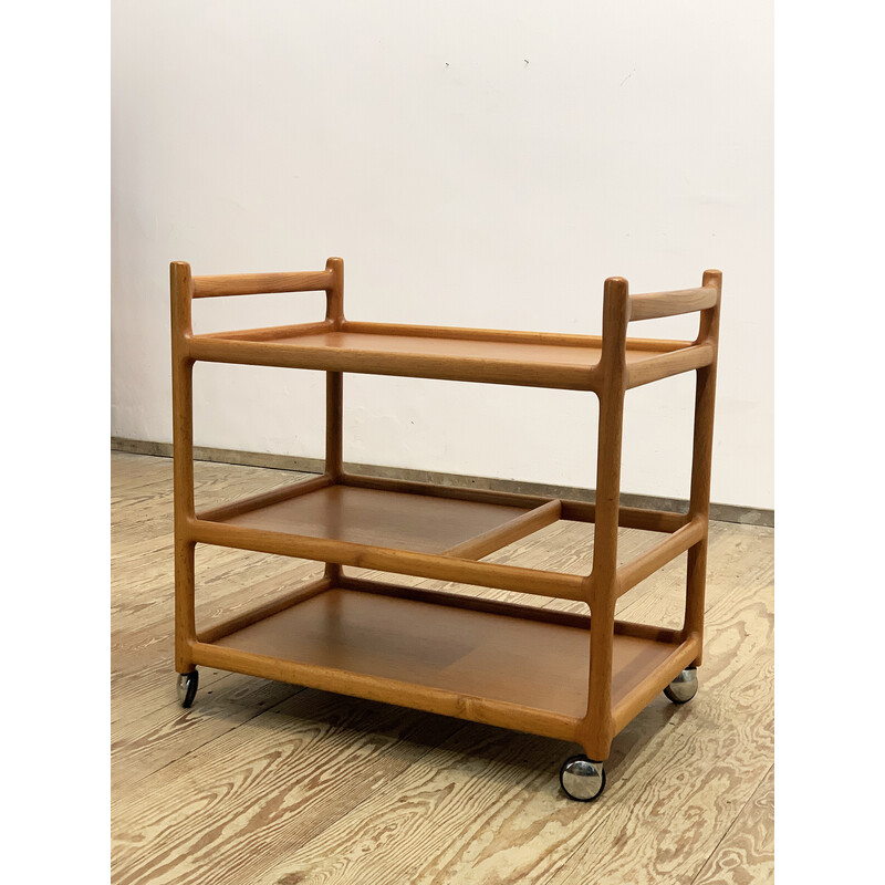 Mid-century Danish serving trolley in teak by Johannes Andersen for Silkeborg, 1950s