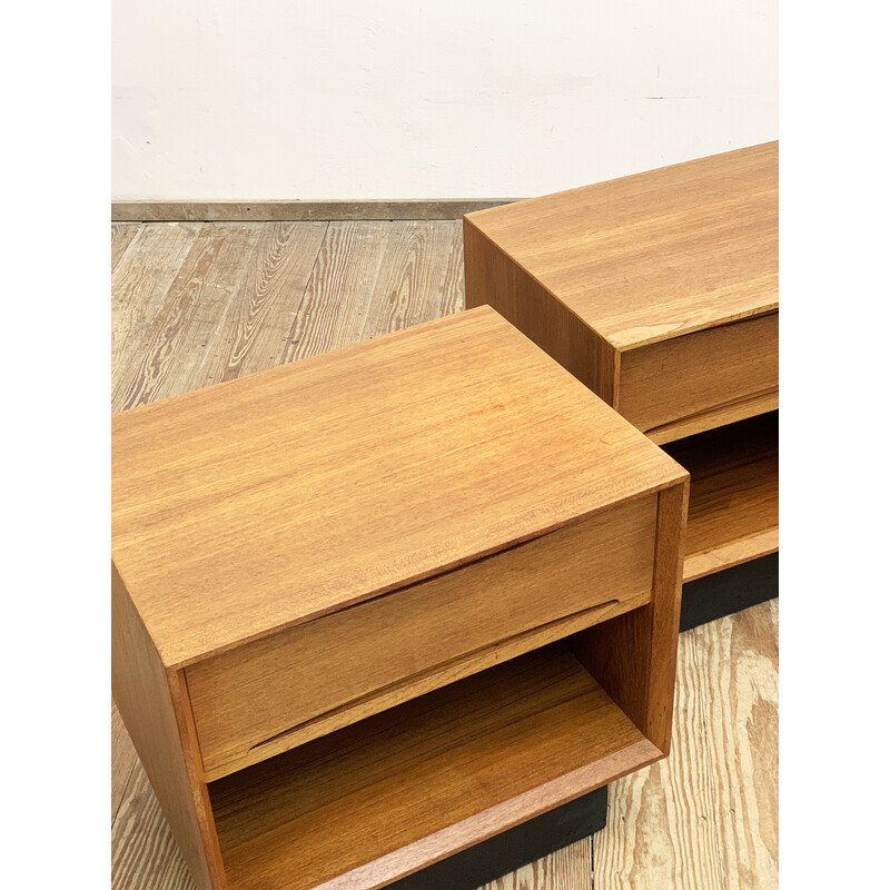 Pair of mid-century Danish night stands in teak by Dyrlund, 1960