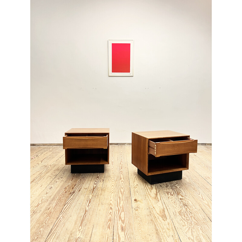 Pair of mid-century Danish night stands in teak by Dyrlund, 1960