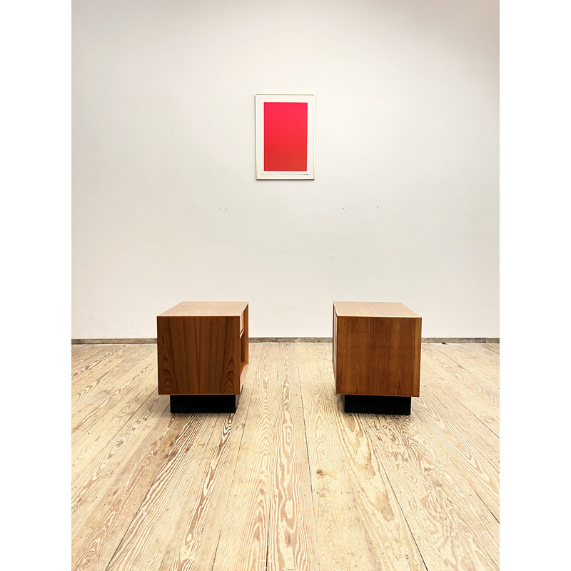 Pair of mid-century Danish night stands in teak by Dyrlund, 1960