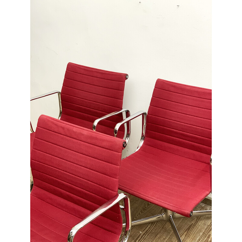 Set of 6 vintage Ea108 chairs with arms by Charles and Ray Eames for Vitra
