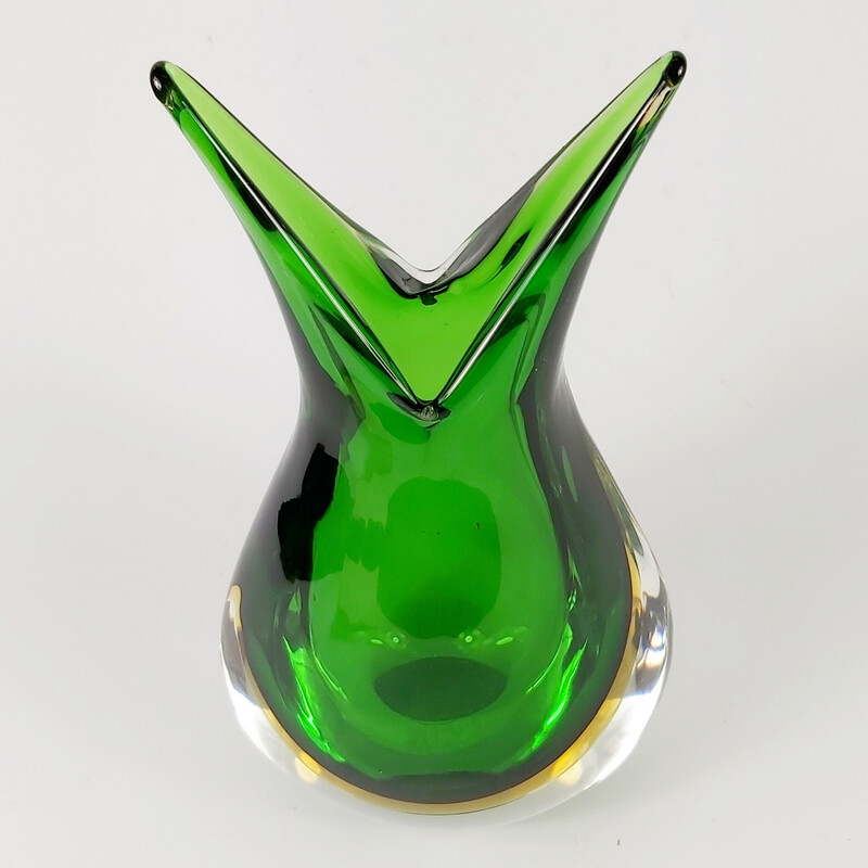 Vase vintage Sommerso en verre de Murano par Flavio Poli pour Seguso Vetri d'Arte, Italie 1960