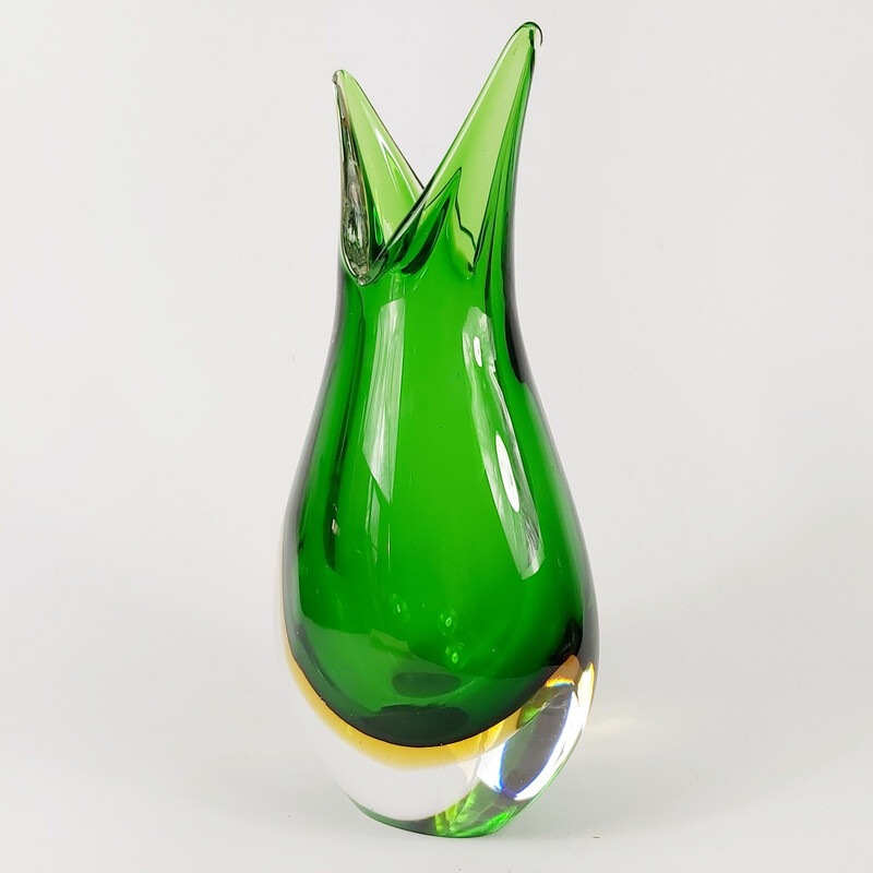 Mid-century Sommerso Murano glass vase by Flavio Poli for Seguso Vetri d'Arte, Italy 1960s