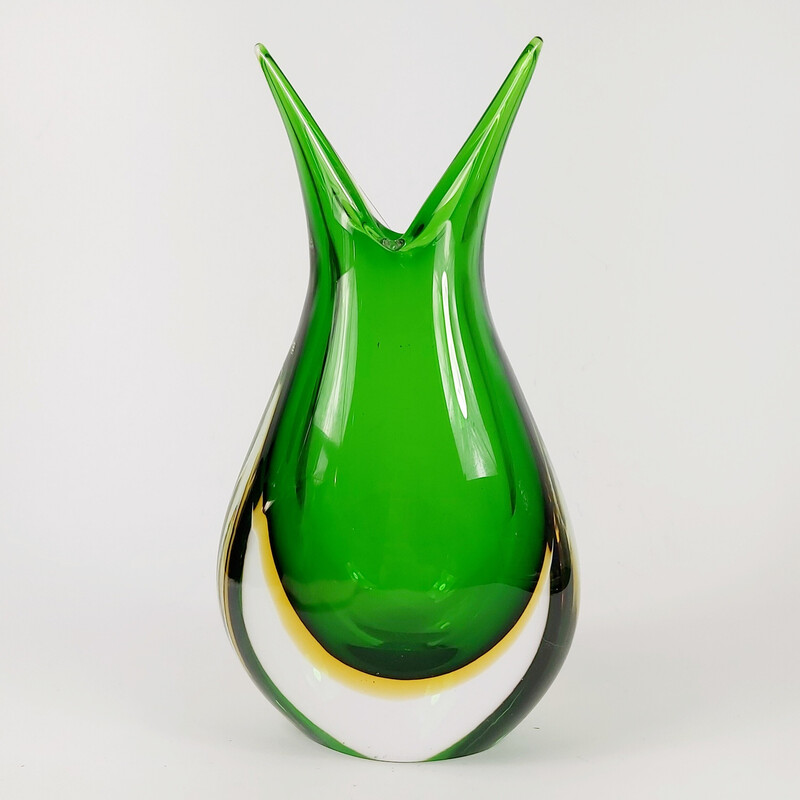 Sommerso-Vase aus Muranoglas von Flavio Poli für Seguso Vetri d'Arte, Italien, Mitte des 19.
