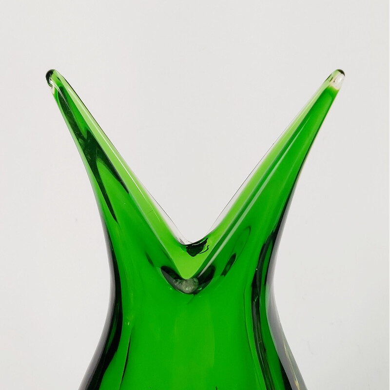 Vase vintage Sommerso en verre de Murano par Flavio Poli pour Seguso Vetri d'Arte, Italie 1960