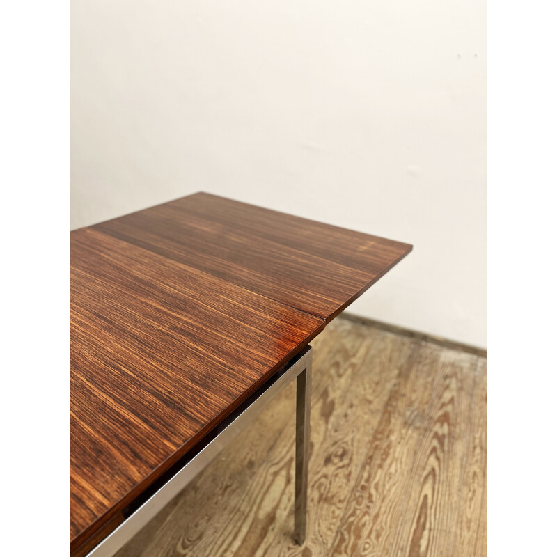 Mid-century German extendable dining table in rosewood with chrome frame by Lübke, 1960s