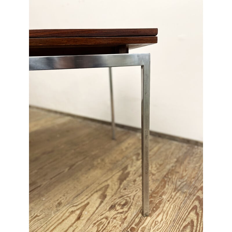 Mid-century German extendable dining table in rosewood with chrome frame by Lübke, 1960s