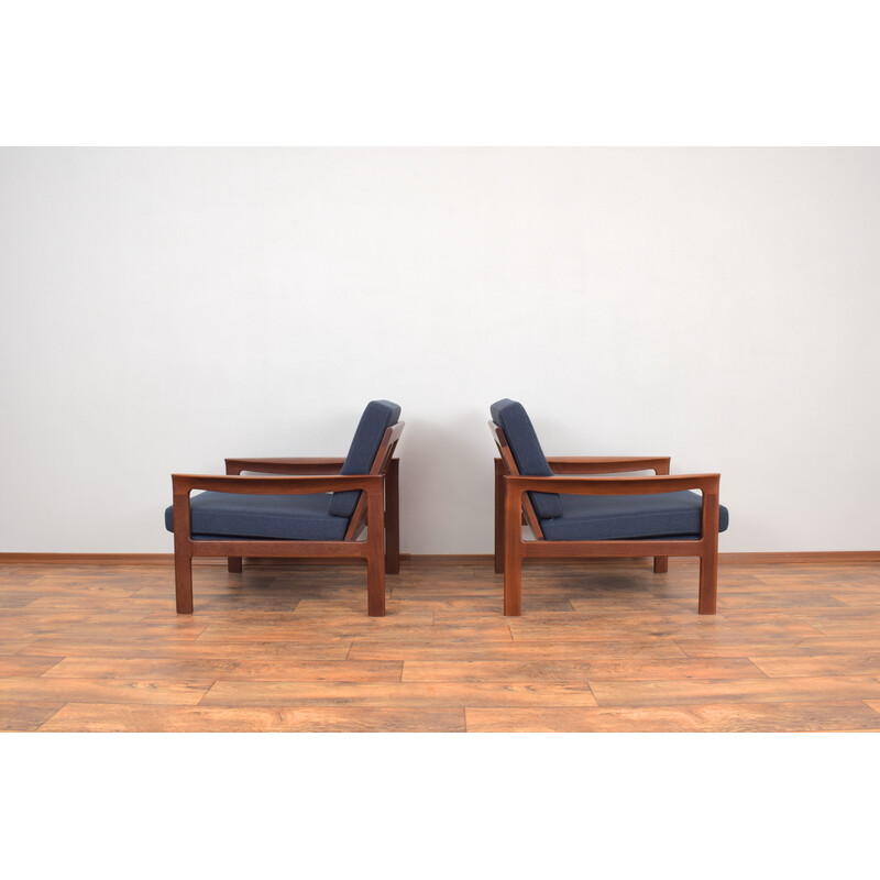 Paar mid-century Deense teakhouten fauteuils van Arne Vodder voor Komfort, 1960