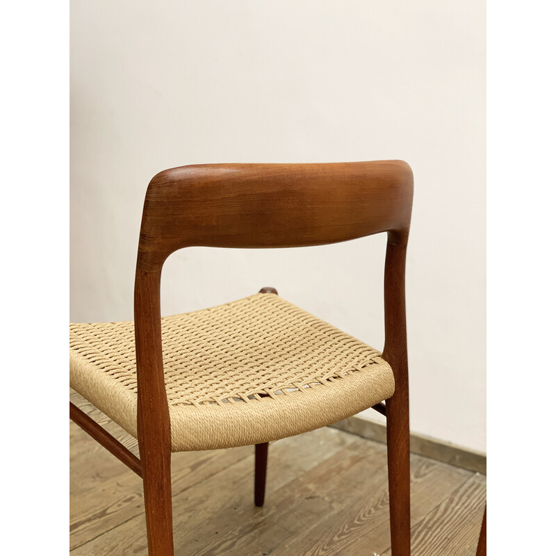 Pair of mid-century model 75 chairs in teak by Niels O. Møller for J.L. Moller, 1950