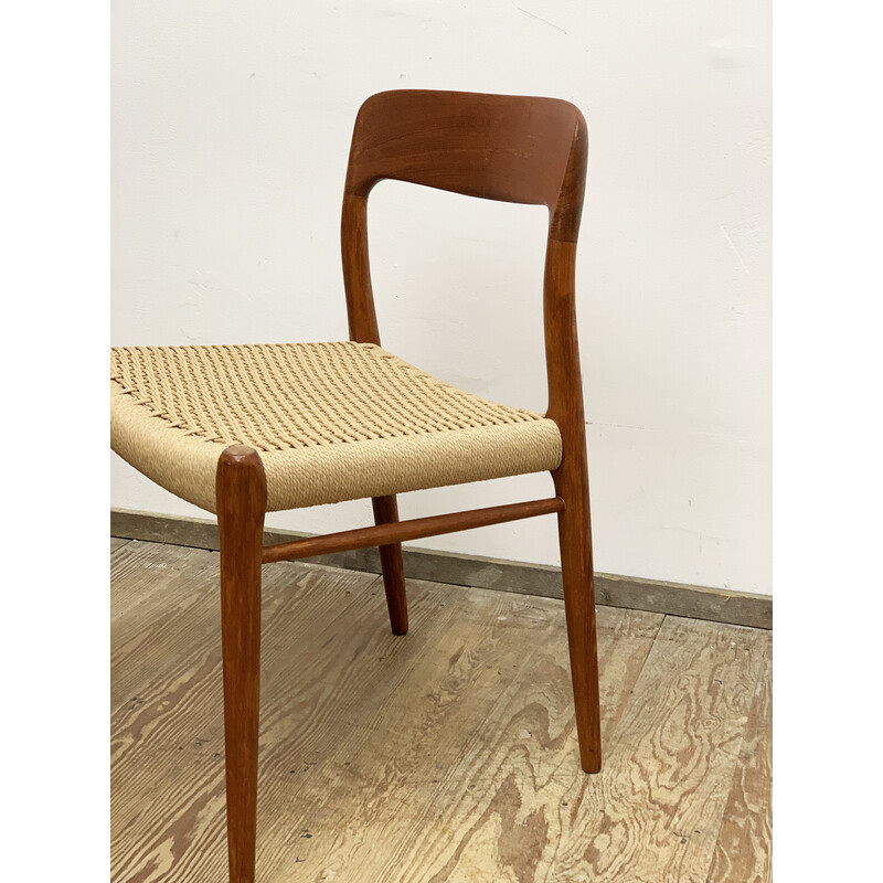 Pair of mid-century model 75 chairs in teak by Niels O. Møller for J.L. Moller, 1950