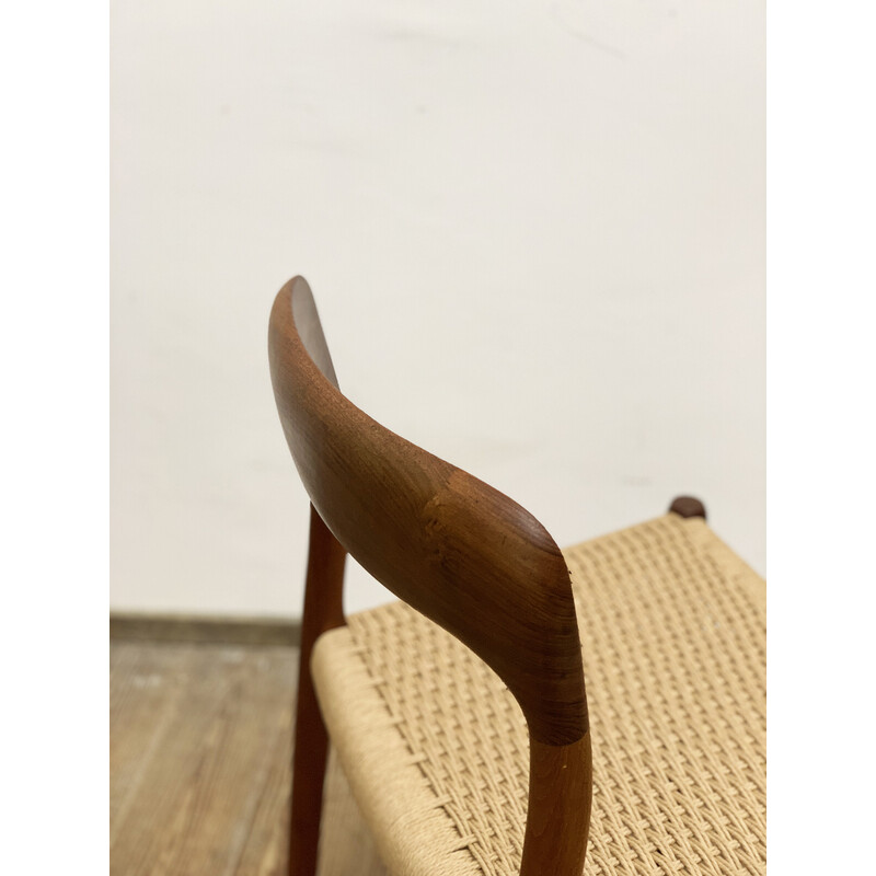 Mid-century Danish model 75 chair in teak by Niels O. Møller for J.L. Moller, 1950s