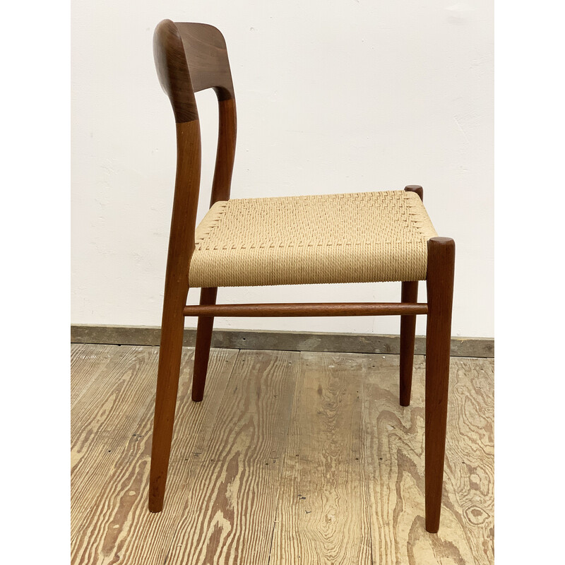 Mid-century Danish model 75 chair in teak by Niels O. Møller for J.L. Moller, 1950s