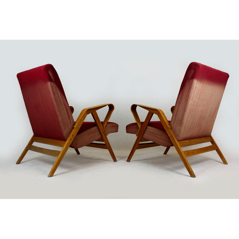 Paar midden-eeuwse fauteuils voor Tatra, Tsjecho-Slowakije 1960