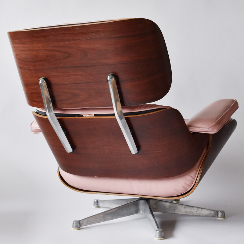 Vintage armchair and ottoman in rosewood by Icf for Herman Miller International, 1960s