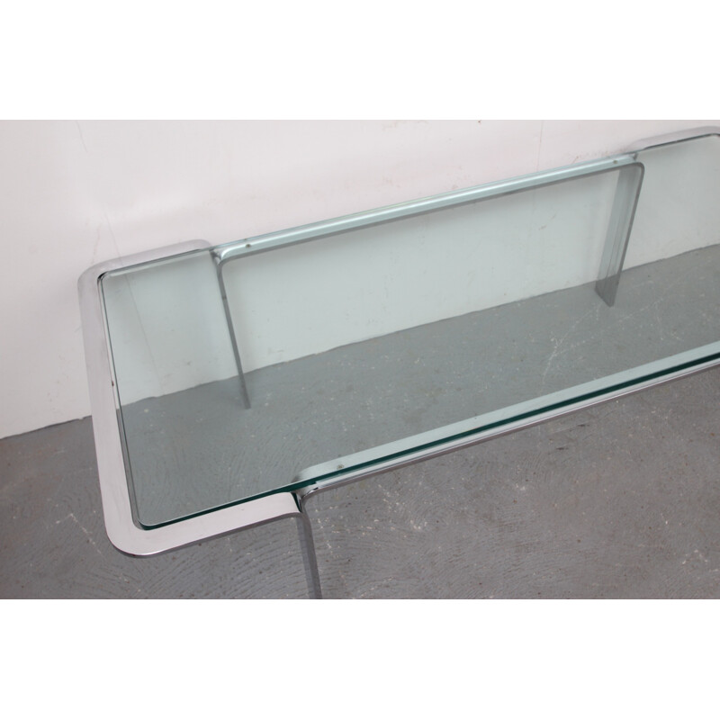 Coffee table in chrome and glass - 1970s