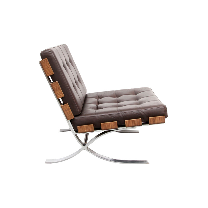 Lounge Chair in dark brown leather from Fröscher - 1970s