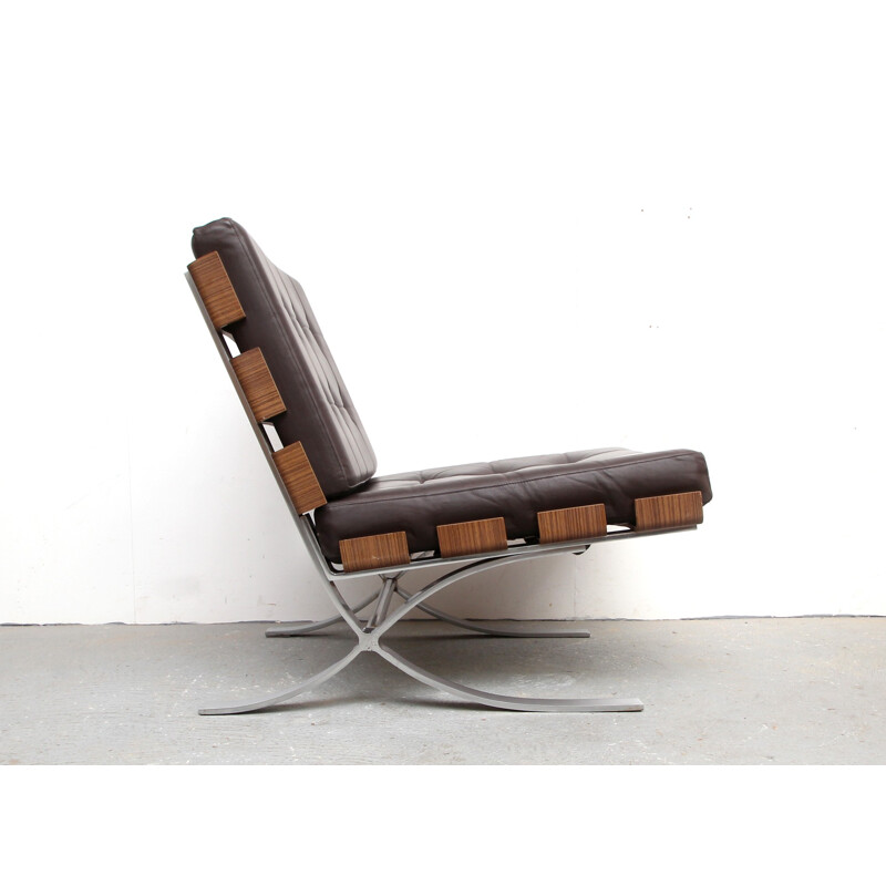 Lounge Chair in dark brown leather from Fröscher - 1970s