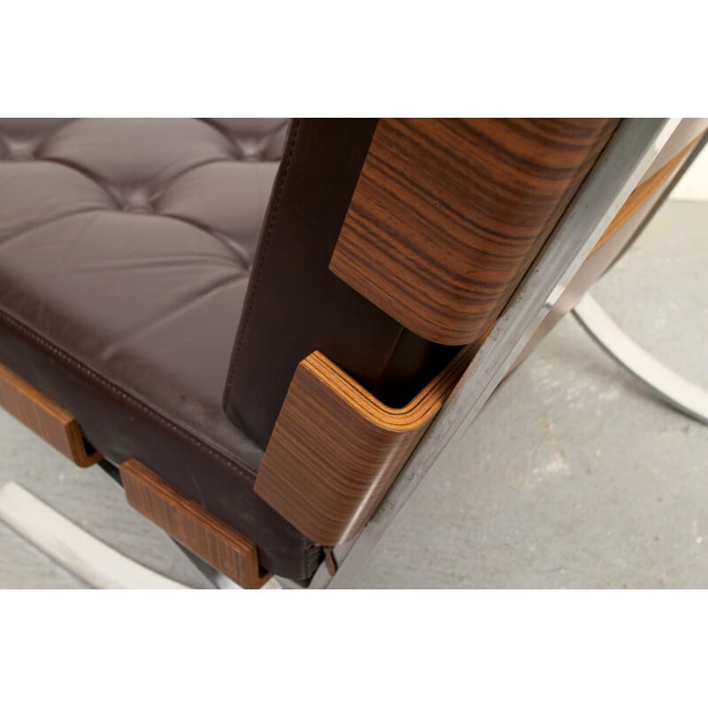 Lounge Chair in dark brown leather from Fröscher - 1970s