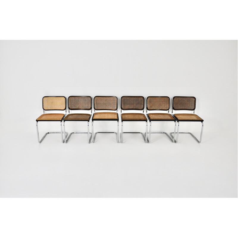 Set of 6 vintage Gavina chairs by Marcel Breuer, 1980