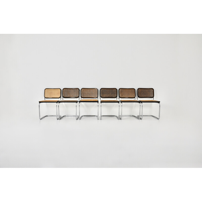Set of 6 vintage Gavina chairs by Marcel Breuer, 1980