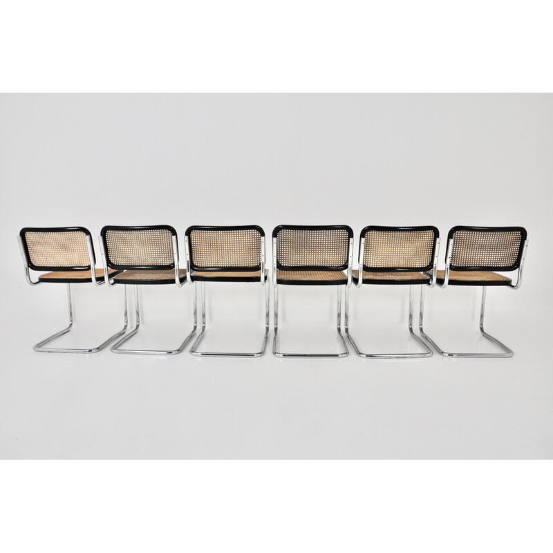 Lot de 6 chaises vintage Gavina par Marcel Breuer, 1980