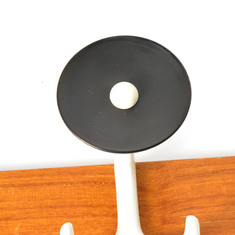 Vintage modernist wall coat rack, Denmark 1970s