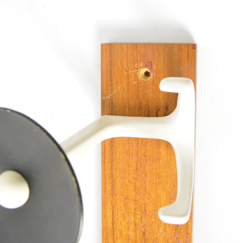 Vintage modernist wall coat rack, Denmark 1970s