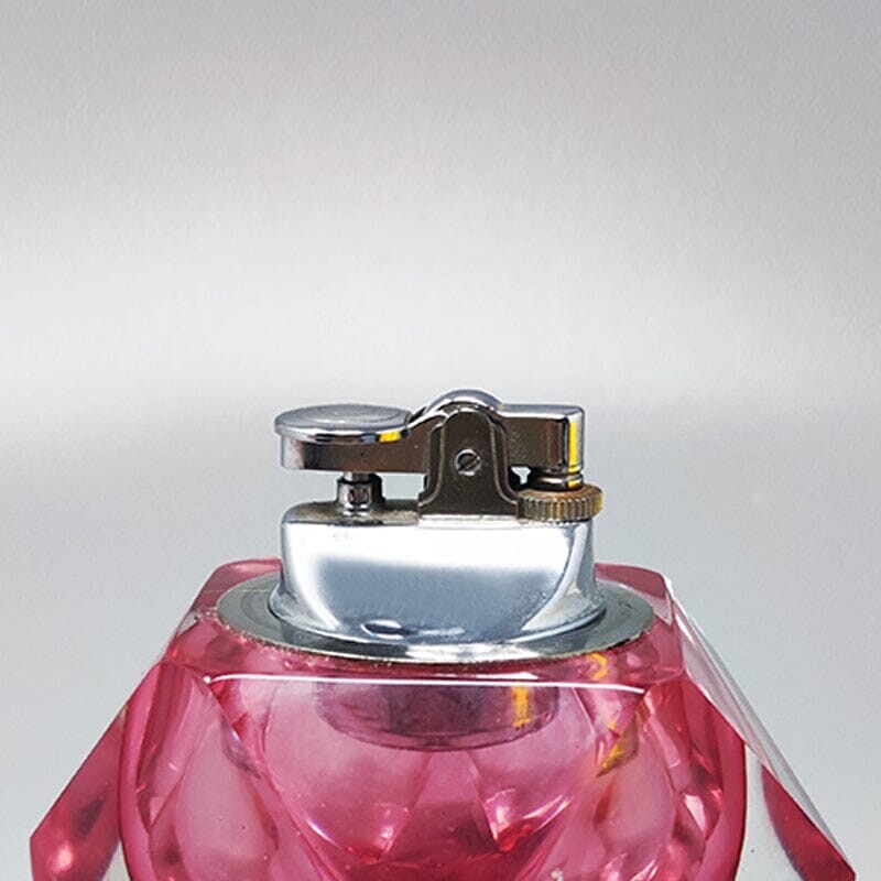Vintage table lighter in Murano Sommerso glass by Flavio Poli for Seguso, 1960s
