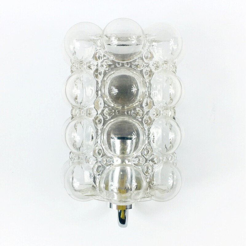Vintage bubble glass and brass wall lamp by Helena Tynell for Limburg, Germany 1960s