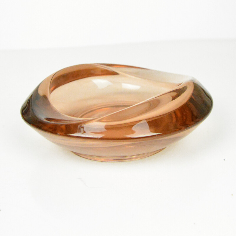 Vintage ashtray by Rudolf Jurnikl for Rosice Sklarna, Czechoslovakia 1960s