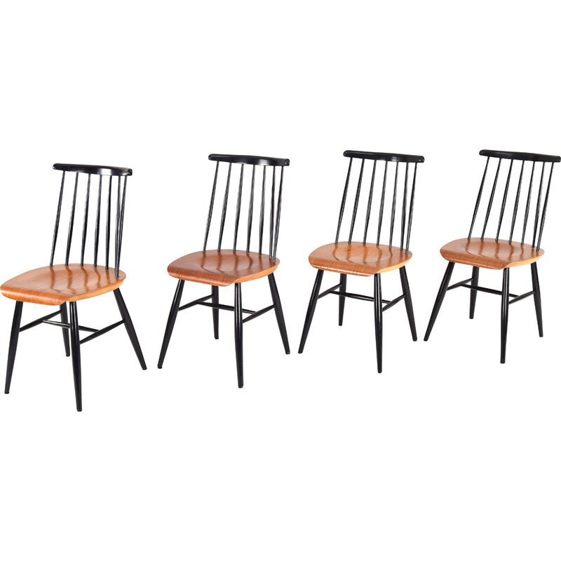 Conjunto de 4 cadeiras de jantar Scandinavian Fanett de Ilmari Tapiovaara, de meados do século