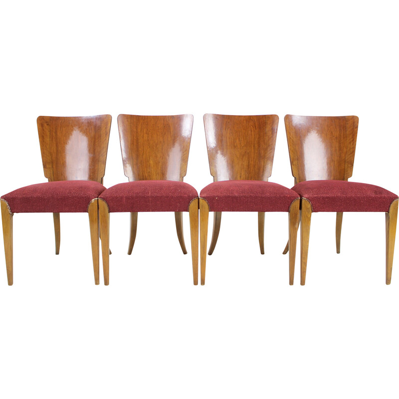Set of 4 vintage dining chairs H-214 by Jindrich Halabala for Up Závody, 1957