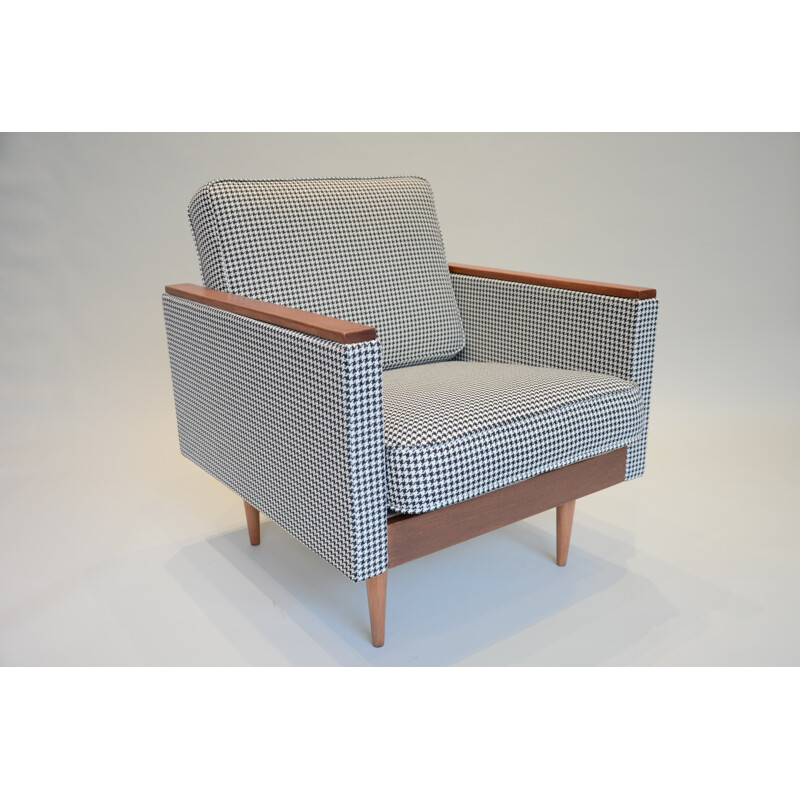 Fauteuil soviétique carré avec coussins - 1960